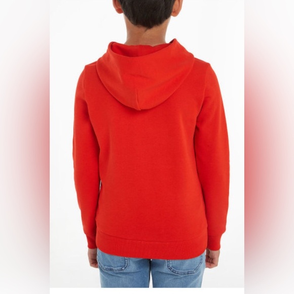 Tommy Hilfiger Varsity Script Logo Hoodie Red - Picture 2 of 5